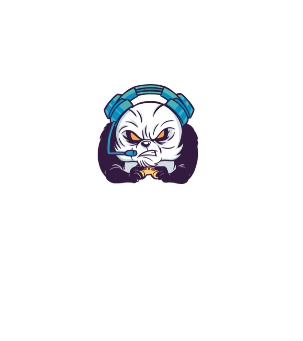Gamer Panda model alb pe tricou