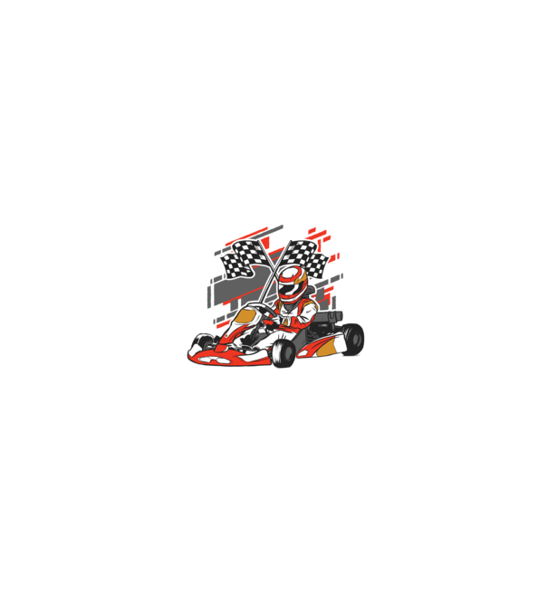 Gokart model negru pe tricou