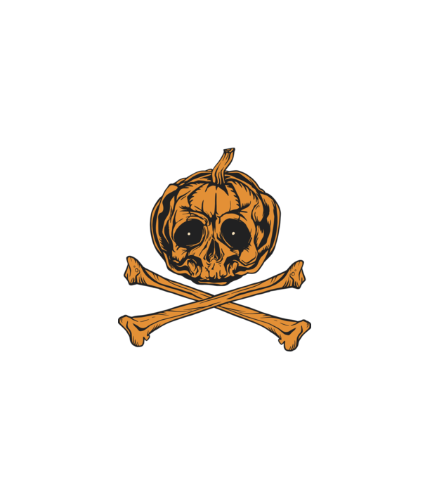 Dovleac craniu Halloween model negru pe tricou