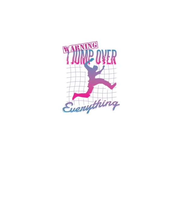 Warning I Jump over everything Parkour model negru pe tricou