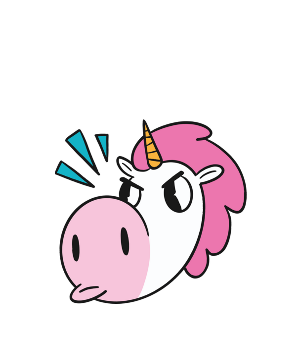 Unicorn supărat model verde de măr pe tricou