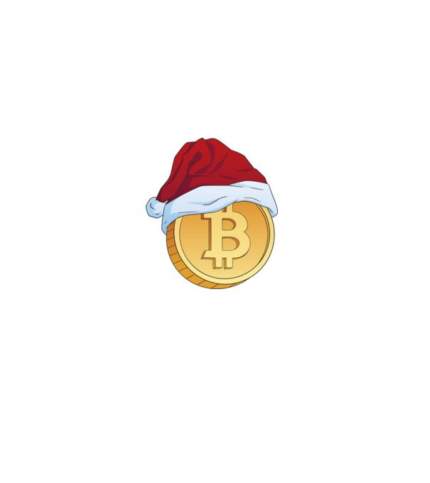 Crăciun Bitcoin model albastru deschis pe tricou