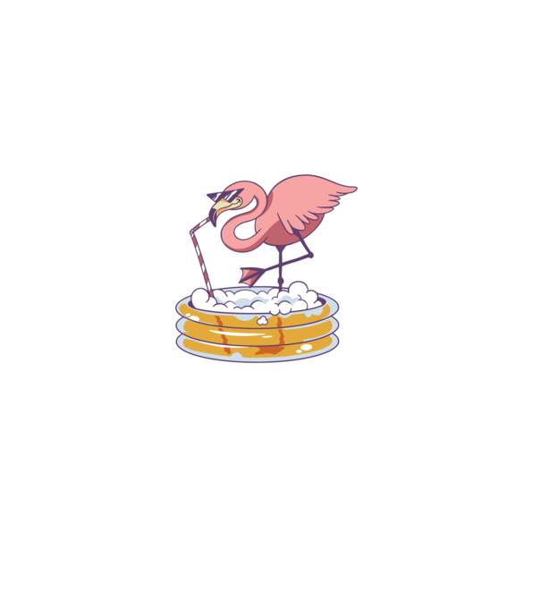 Flamingo cu bere model alb pe tricou