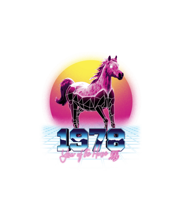 1978 Year of the Horse model alb pe tricou