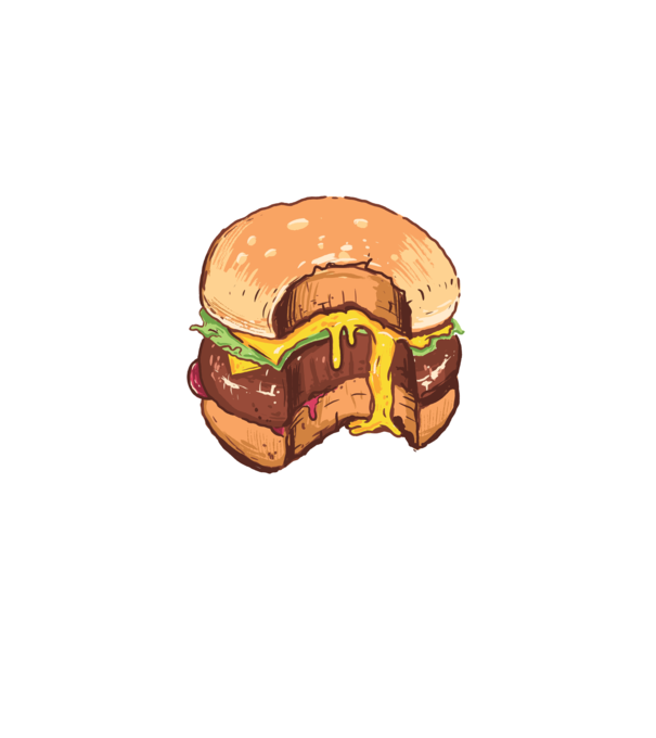 Hamburger model albastru deschis pe tricou