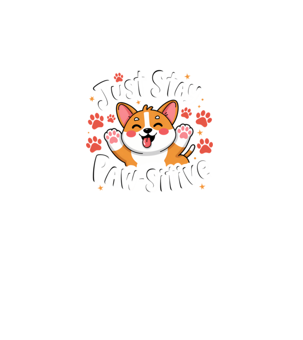 Just Stay Paw-sitive Negru model turcoaz pe tricou