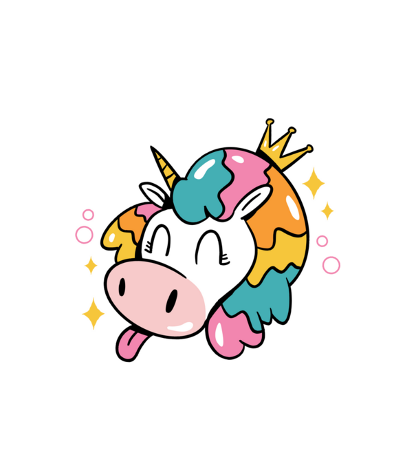 Birthday Princess Unicorn model alb pe tricou