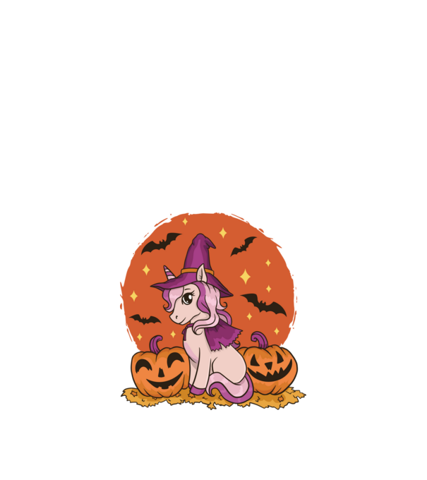 Unicorn Halloween model negru pe tricou