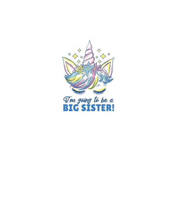O să fiu un frate mai mare Unicorn model alb pe tricou