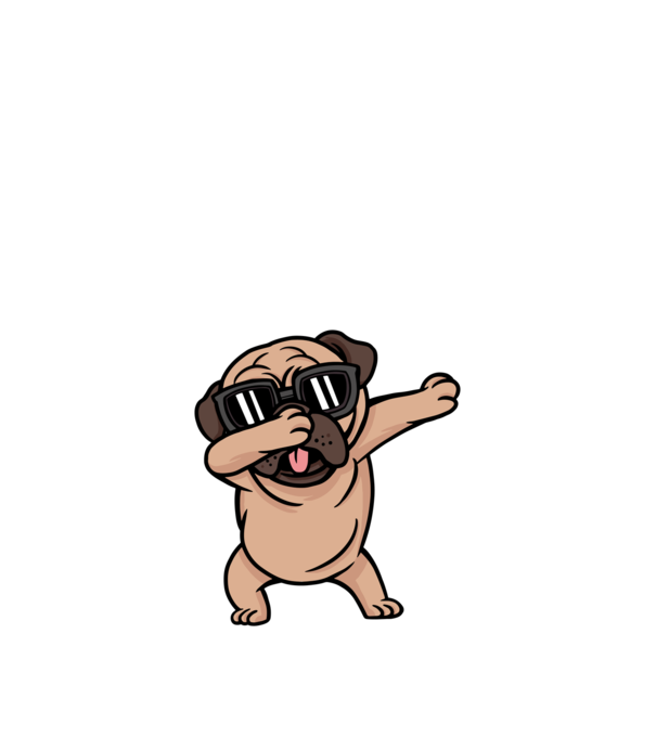 Pug DAB model nisipiu pe tricou