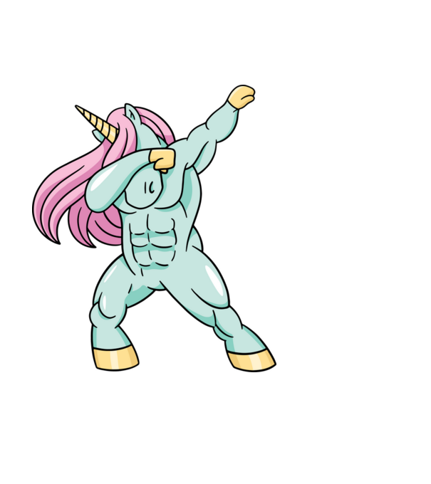 Unicorn Body Building DAB model negru pe tricou