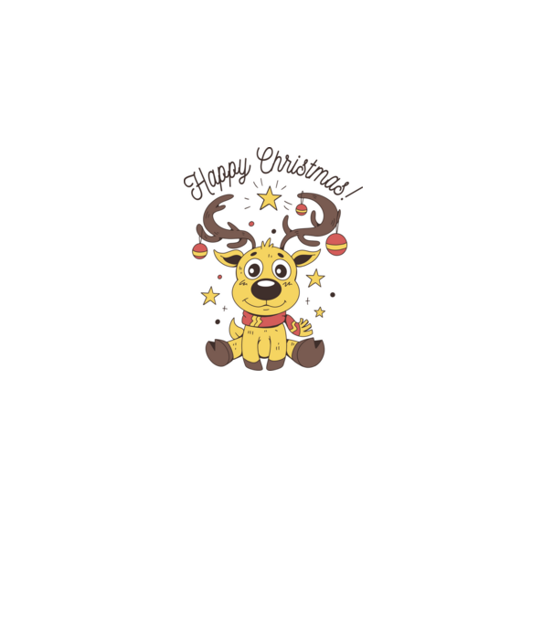 Happy Christmas Reindeer Alb model alb pe tricou
