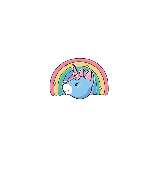 Pisică Unicorn model negru pe tricou