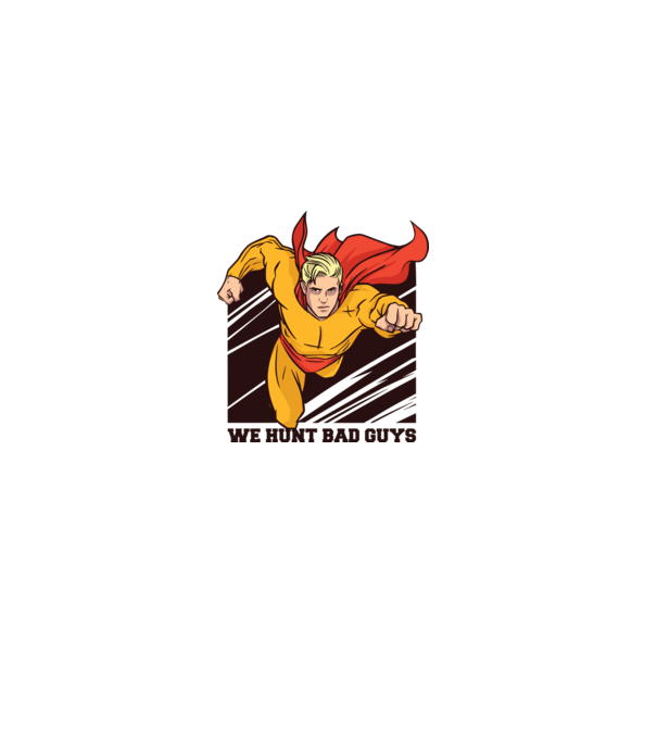 Supererou model alb pe tricou
