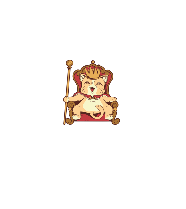 Cat King Pisică rege model alb pe tricou