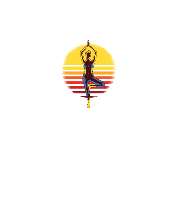 Retro yoga model gri pe tricou