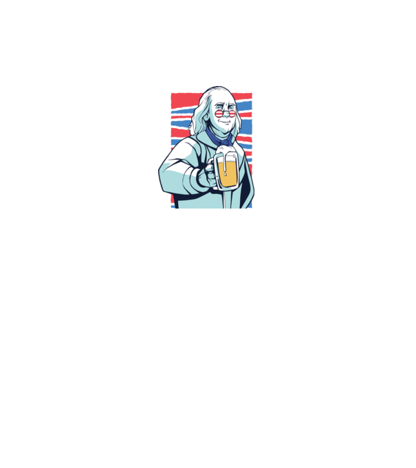 Benjamin Franklin Beer model alb pe tricou