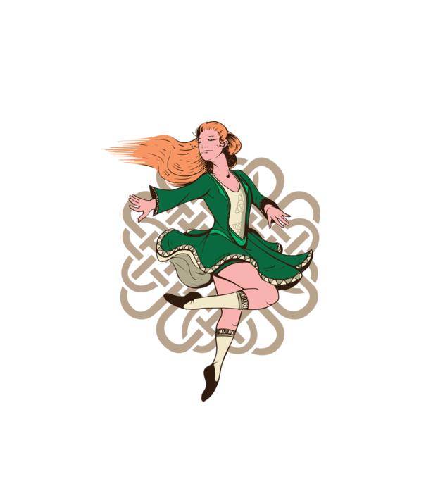 Femeile Dansatoare irlandeză model alb pe tricou