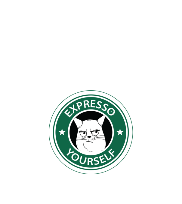 Expresso Yourself tricou Pisică cu cafea model negru pe tricou