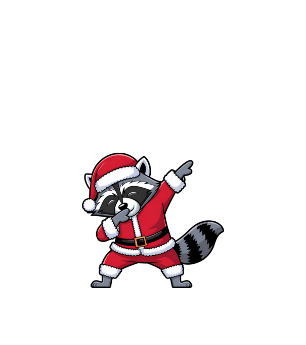 Raton Dab Xmas model alb pe tricou