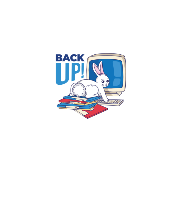Back up bunny model gri pe tricou