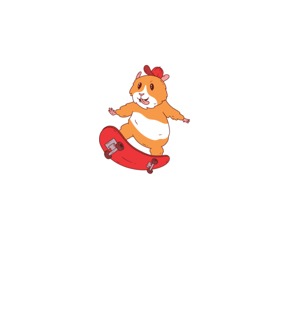 Hamster Skateboarder model turcoaz pe tricou