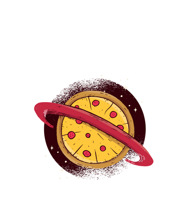 Pizza Planetă model verde de măr pe tricou