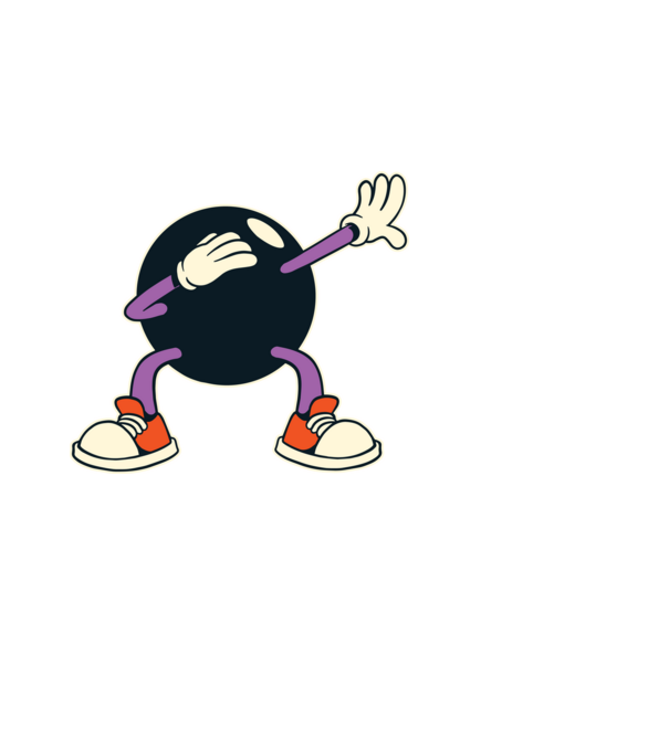 Bowling DAB model negru pe tricou