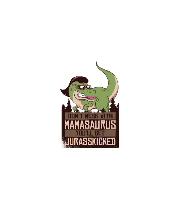 Mamasaurus tricou cu dinozaur model alb pe tricou