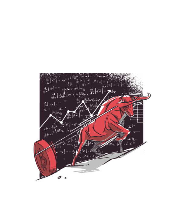Taur Bitcoin model alb pe tricou