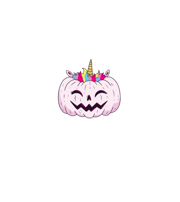 Unicorn Dovleac Halloween model negru pe tricou