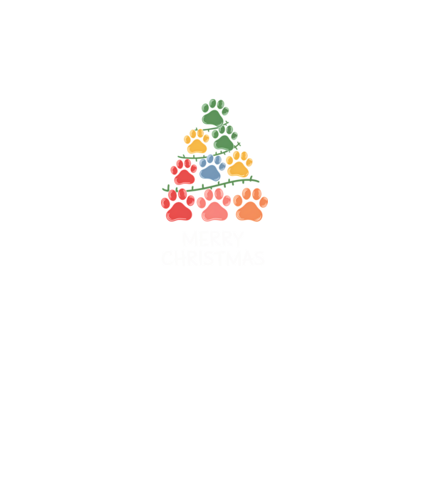Merry Christmas Paws Negru model negru pe tricou