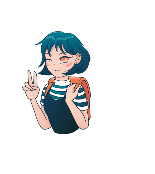 Anime fată model albastru deschis pe tricou