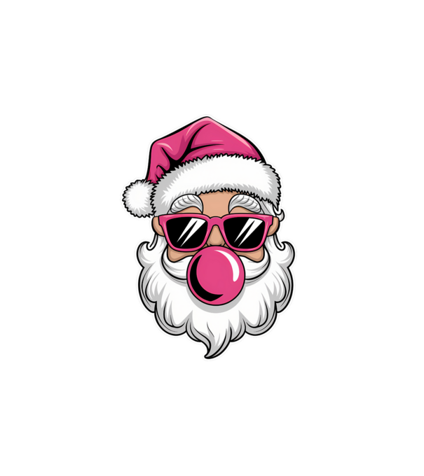 Bubble gum Santa 2 model alb pe tricou