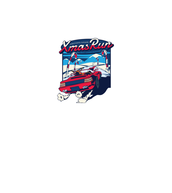 Xmas Outrun Retro Jucărie Crăciun model gri pe tricou
