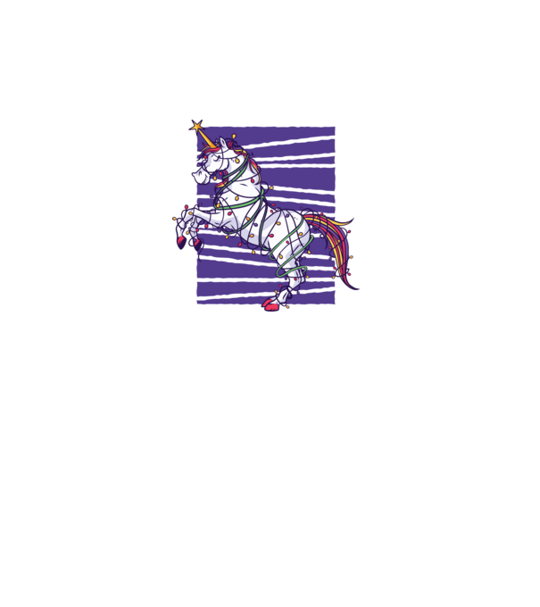 Unicorn pom de Crăciun model alb pe tricou