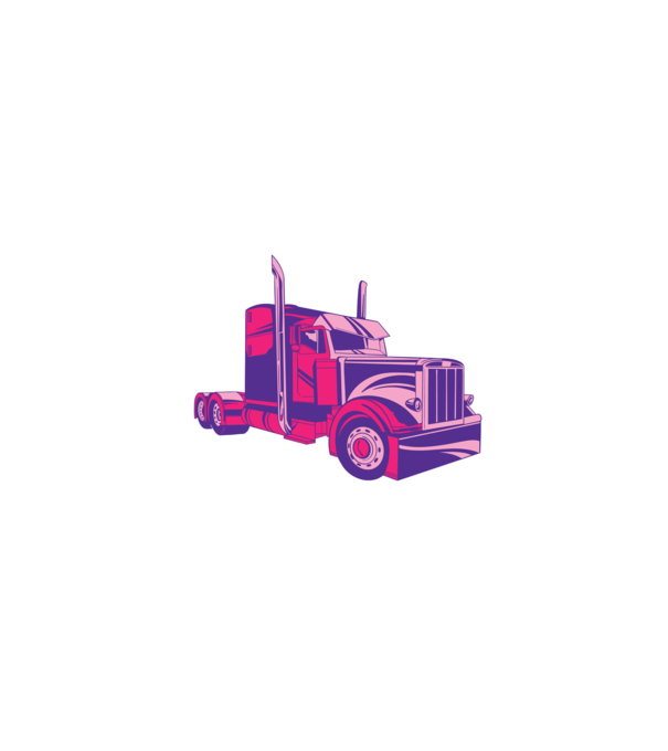 Camion roz model negru pe tricou