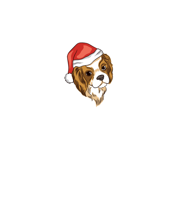 Santa Cocker Spaniel model alb pe tricou