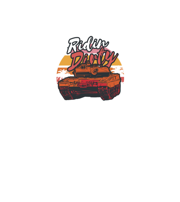 Ridin Dirty tricou cu tanc model negru pe tricou