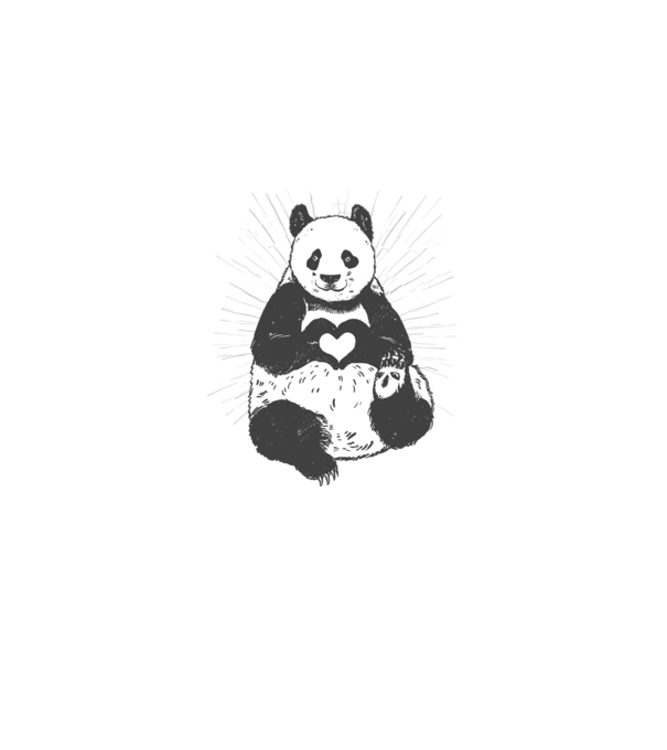 Inimă panda model albastru deschis pe tricou