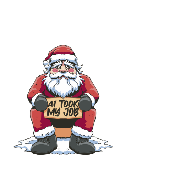 AI took my job Santa model negru pe tricou