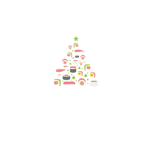 Pom de Crăciun Sushi model albastru închis pe tricou