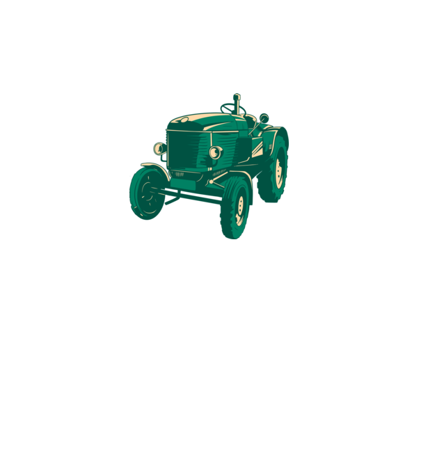 Tractor vechi model gri pe tricou