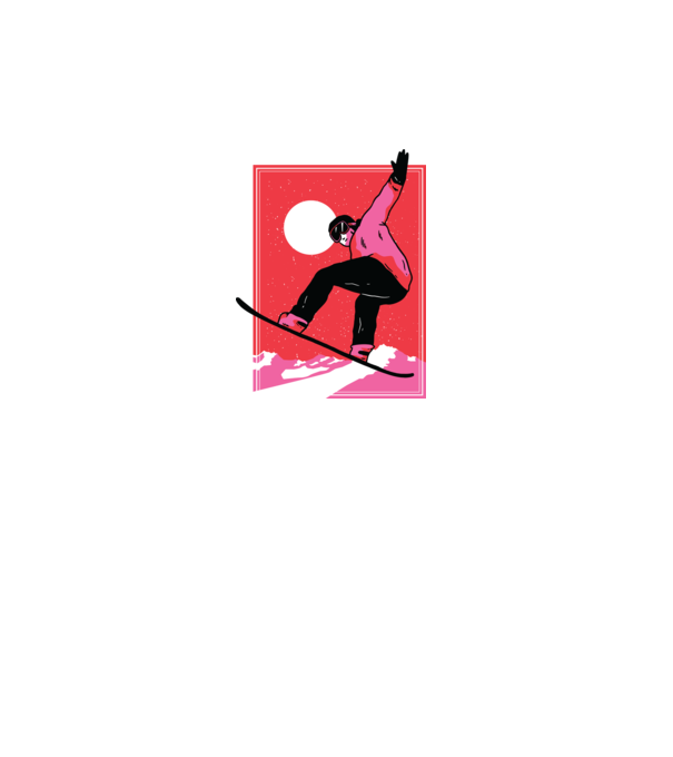 Snowboard poster model turcoaz pe tricou