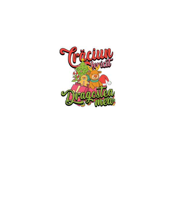 CRĂCIUN FERICIT DRAGOSTEA MEA model negru pe tricou