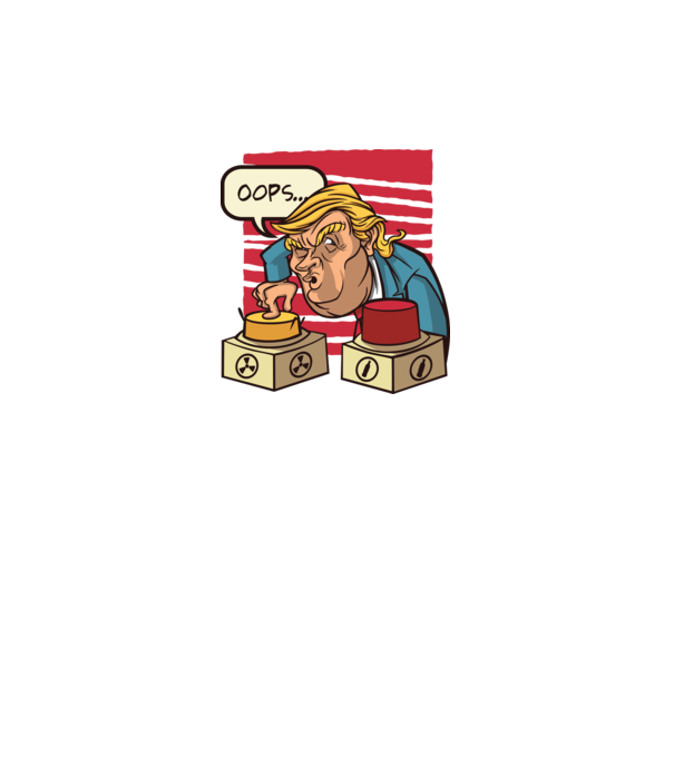 Trump Bombă nucleară model alb pe tricou