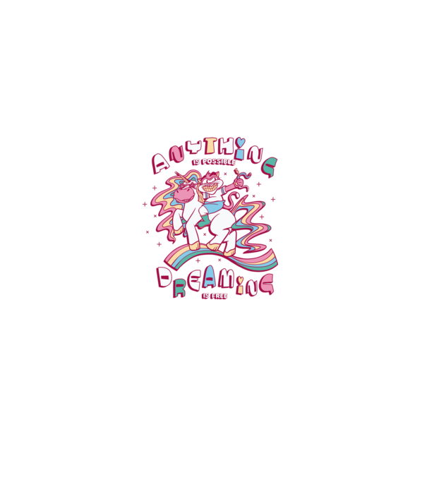 Orice este posibil Unicorn model alb pe tricou