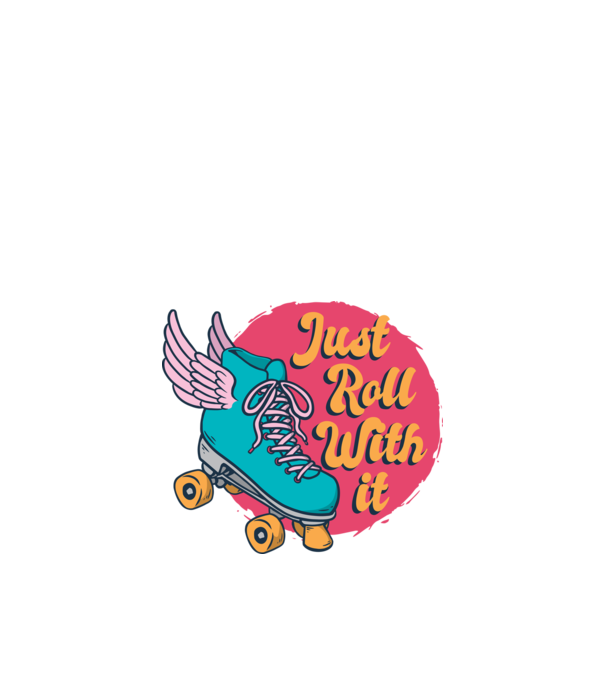 Just Roll with it - patine cu rotile model albastru închis pe tricou