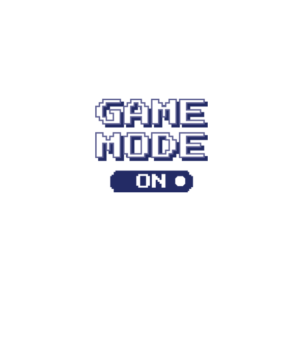 Game mode on Gamer pixel model alb pe tricou