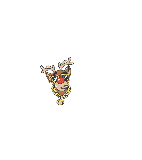 Gangster Reindeer model alb pe tricou